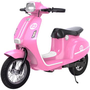 SaveJoy SX2438 Kids Motorcycle 24V Retro Ride on Toys for Ages 8+, 15 mph LED Light up Electric Ride On Car, Pink