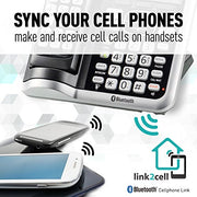 Panasonic KX-TGF575S DECT 6.0 Expandable Cordless Phone System, Silver