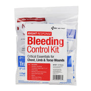 First Aid Only Critical Essentials Bleeding Control Kit, Tourniquet, Hemostatic Gauze, Chest Seals, Trauma Bandages, Nitrile Gloves, Marker, Clear Pouch, 10 Pieces