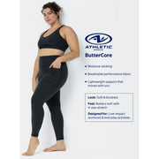 Athletic Works ButterCore Women's Long Sleeve Tee, Moisture Wicking, Stretchable, Relaxed Fit, Black, Sizes XS-4X