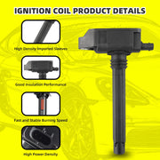 MOAUTO Ignition Coils and Iridium Spark Plugs Set with Removal Tool, Compatible with Chrysler Pacifica, Dodge Durango, Jeep Grand Cherokee Wrangler, Ram 1500 3.6L V6, Pack of 6 UF807