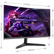 KOORUI 27E6QC 27 Inch Computer Monitor, QHD 2560P Gaming Monitor 144Hz(1ms, 1800R Curved VA Panel, DP1.2+HDMI*2, Build-in AdaptiveSync, Narrow Bezel with Ultra-Thin), Tilt Adjustable,Eye Care