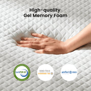 Chitooma 3 Inch Gel-Infused Memory Foam Mattress Topper, Cooling, Pressure Relief, Removable Bamboo Fiber Cover, Non-Slip Mesh Base, Queen