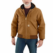 Carhartt Loose-Fit Firm Duck Insulated Flannel-Lined Active Jacket for Men - Carhartt Brown - XL