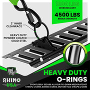 Rhino USA Retractable E-Track Tie-Down Ratcheting Cargo Management Kit, 12-Piece, Black, Includes Rails and Accessories