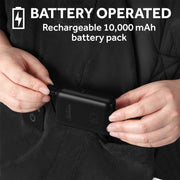 Sunbeam On-the-Go Cordless Heated Throw Blanket with Hood, Black Nylon Microplush, 50x66, 13698