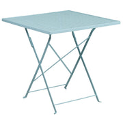 Flash Furniture CO1SKY Sky Blue Contemporary/Modern Dining Table, Metal with Blue Metal Base