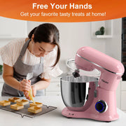 CEBORY 1533 6 QT Tilt-Head 10-Speed 3-IN-1 Stand Mixer - Sakura Pink
