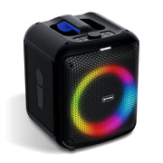 Gemini GGO-650L Portable Bluetooth Party Speaker, 100W, 6.5-Inch Woofer, Dynamic LED Lights, Wireless Mic, TWS Stereo, USB/SD/FM/Aux, 10-Hour Battery, Black