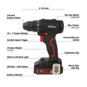 Hyper Tough 80017 20V Max Brushless Cordless Drill Driver with 1.5Ah Lithium-Ion Battery and Charger