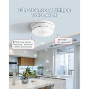 SITERWELL GS886F Hardwired Interconnected Smoke Detector Carbon Monoxide Detector Combo with 2 AA Batteries Back Up,  3 Pack