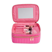 Conair A30596 Sophia Joy Train Case with Mirror and Brush Organizer, Pink