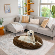 Best Friends by Sheri Calming Lux Donut Cuddler Pet Bed Bundle with Orthopedic Support, Dark Chocolate, Large 36x36, 4977