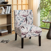 Roundhill Furniture Capa Print Fabric Armless Contemporary Accent Chair, Purple Floral