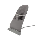 Nuby Baby Bouncer Seat, Portable Infant Bouncer with 3-Point Harness, Soothing Vibrations and Sounds, Removable Canopy, Gray, 92331770