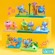 Happy Haul Disney Stitch Goes Wild Scene Setters Collectible Toy Figure with Connectable Scenic Base, Multicolor, 8 cm