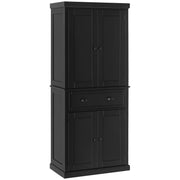 Aosom Kitchen Pantry Cabinet, Traditional Freestanding Storage with 4 Shaker-Style Doors, Drawer, 3 Adjustable Shelves, Brown, 72.5 in