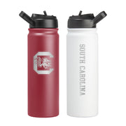 FANMATS NCAA South Carolina 24 oz Stainless Steel Water Bottle 2 Pack, Double-Wall Vacuum Insulated, Leak-Resistant Lid with Carry Handle
