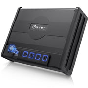 Kavey Biometric Gun Safe for Pistols, Quick-Access Fingerprint, Backlit Keypad, Holds 2 Pistols, Silent Mute Mode, Black, KP-001