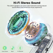 WeurGhy Wireless Bluetooth Earbuds, Noise Cancelling, Deep Bass Stereo, 50H Playtime, LED Display, IPX7 Waterproof, Green, W53