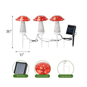 Mainstays LED Solar Mushroom Garden Stakes, 3-Pack