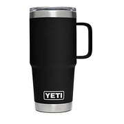 Yeti Rambler 20 oz Travel Mug, Stainless Steel, Vacuum Insulated, Leak-Resistant Stronghold Lid, Black, 21071502280
