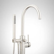 Signature Hardware 4413726 Lexia Floor Mounted Tub Filler Faucet - Brushed Nickel with Hand Shower