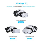 Esywen Head Strap for Meta Quest 2, 3, 3S VR Headset with 10000mAh Rechargeable Battery, Adjustable Knob, Flip-Up Design, White, MQ3003