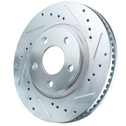 Power Stop AR8180XL Extreme Performance Rear Left Drilled & Slotted Brake Rotor, Silver Zinc Plated