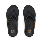 Reef Offshore Men's Sandals, Memory Foam Lined Synthetic Nubuck Strap, High-Rebound EVA Footbed, Wider Fit, Black/Gum, CJ9058