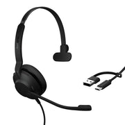 Jabra Evolve2 30 SE Wired Single-Ear Headphones, Noise Isolating, Microsoft Teams Certified, Red Mono, USB-C and USB-A, 23189-899-879-01