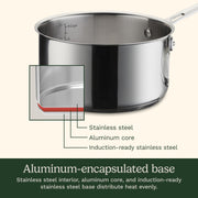Cuisinart Advantage Pro Series 2.5 Qt Stainless Steel Saucepan with Tempered Glass Lid, Silver, 92195P-18
