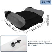 Inflatable Booster Seat, Portable Car Cushion with Quick Inflate, Mesh and PVC, Black, Pack of 2