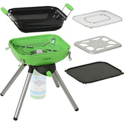 Flame King Multi-Functional Portable Propane Gas Stove, 8000 BTU, 9.5 x 12 Inch Cooking Surface, Light Green/Black, YSNVT-301