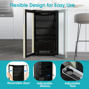 Goosiay Beverage Refrigerator, 130 Can Capacity, 3.2 cu ft, Energy Efficient, Touchpad Control, Silver Mini Bar Cooler