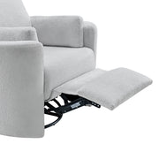 Soho Baby Nottingham Upholstered Glider Recliner Chair, Plush Gray, 360 Swivel, Manual Reclining, Metal Frame, 81624553