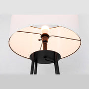 Mainstays Etagere Matte Floor Lamp, 2 Wood Shelves, Lampshade, Black