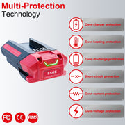 FSKE 40V 2.5Ah Lithium-Ion Power Tool Battery with 4-LED Fuel Gauge, Compatible with SKIL 40V Cordless Tools BY8705-00-2