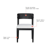 Beautiful BE64250047100A5 Drew Dining Room Chair by Drew Barrymore, Rich Black Finish, 2 Pack