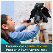DreamWorks Dragons Toothless Plush Toy, 8 Inch, Black with Embroidered Green Eyes
