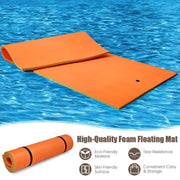 Costway 3-Layer Floating Water Pad 12' x 6' Orange