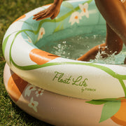 Float Life by Funboy Orange Blossom Inflatable Round 2-Ring Pool, Multicolor, 48 in Diameter, Kids Ages 6+