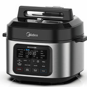 Midea Electric Pressure Cooker, 6.5 Qt Widebody, 13-in-1 Multi-Function, Stainless Steel, Black, Touch Control, 1500W, MPC6018AASS