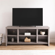 Mainstays Parsons TV Stand Gray for TVs up to 50 in with Cable Management and 6 Open Shelves