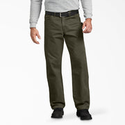 Dickies Relaxed-Fit Straight-Leg Carpenter Sanded-Duck Jeans for Men - Rinsed Moss Green -38x30