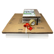 UBoxes Kitchen Moving Box Kit, 4 Small Boxes with Dish and Glass Foam Pouches, Dividers, Packing Paper, Tape, Dispenser, and Marker