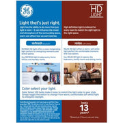 GE 53803 Color Select LED Light Bulbs 60 Watt A19 Bulbs 4 Pack Dimmable