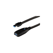 4Xem Active USB 3.0 Male to Female Extension Cable, 65.62 ft, Black Braided Jacket, Nickel-Plated Connectors, High-Speed 5 Gbps, Shielded Design, 4X3302A220M
