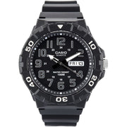 Casio Men's Classic Quartz Watch with Black Resin Strap, 100 Meter Water Resistant, Luminous Hands, MRW-210H-1AVCF