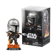 Hot Toys YuMe Star Wars The Mandalorian Cosbaby Bobble-Head Figure with Jetpack Flame Effect, Multicolor, Vinyl, Window Box Packaging, 17810